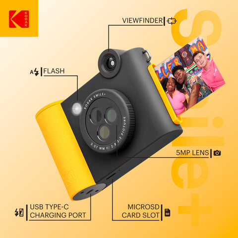 Kodak Smile+ 2x3 Digital Instant Camera with Mobile Photo Printer - Effect Lenses